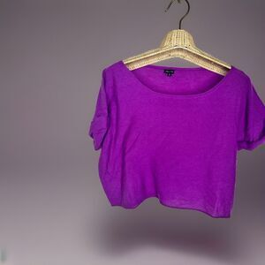 Joseph Woman’s 100% Cashmere round Neck Sweater Cropped  Purple pink Sz S luxury